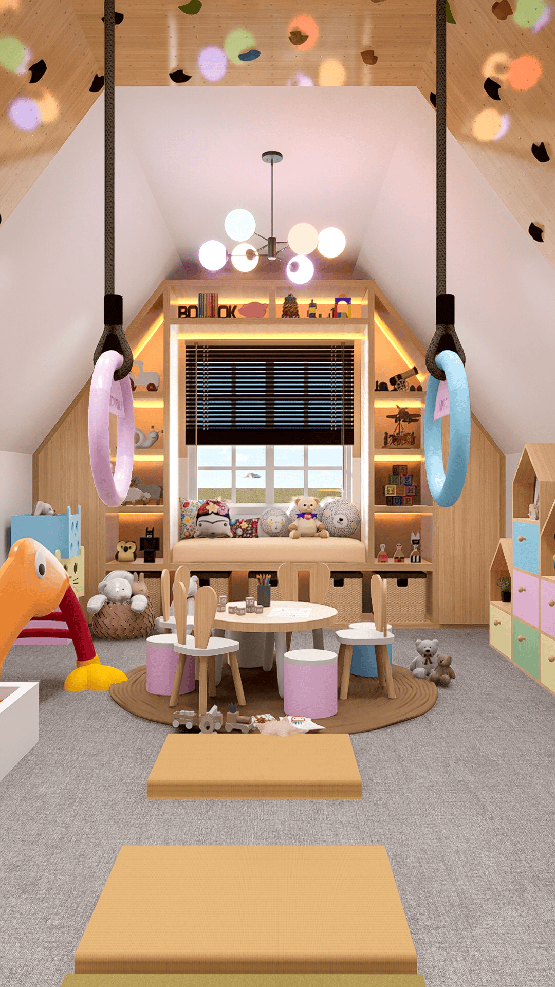 A detailed interior space previewed as a 3D visualization